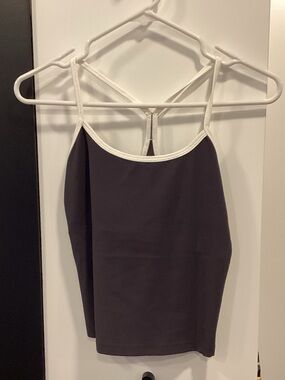Splits59 Black Tank Top with White Trim